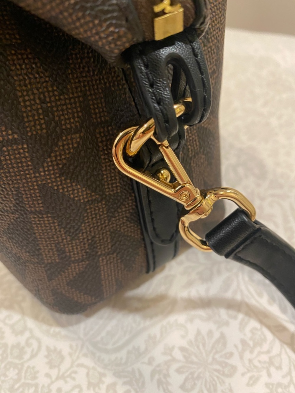 Michael Kors Becky Brown Monogram Satchel - Picture 5 of 9
